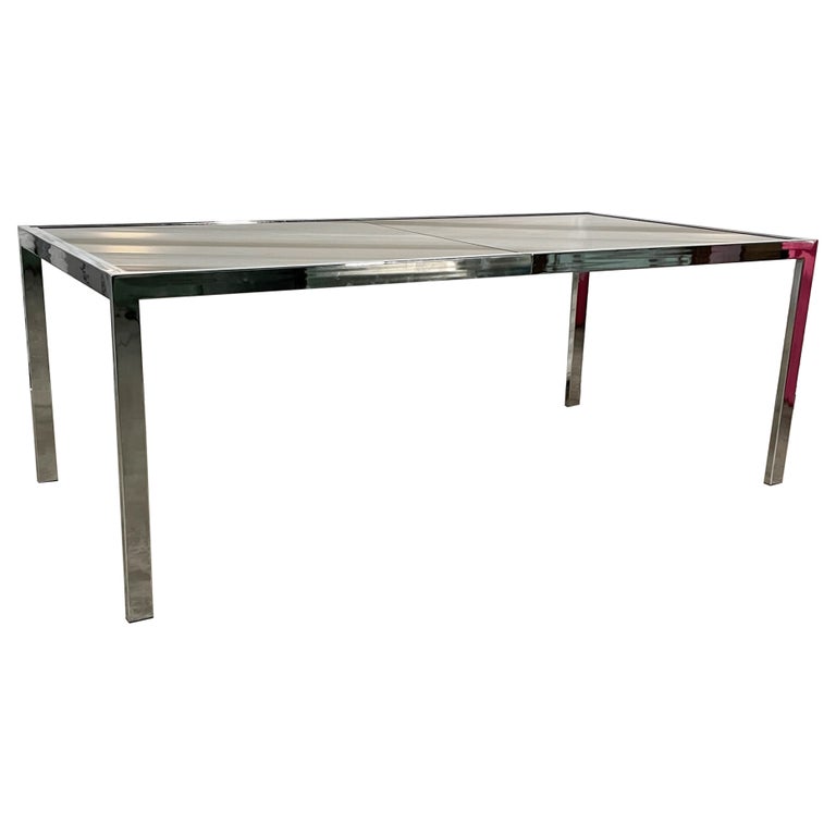 DIA Chrome Expandable Dining Table For Sale