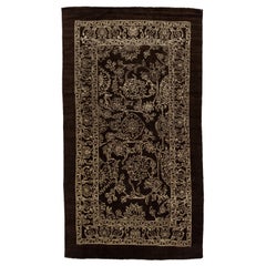 Handgefertigter Teppich aus brauner Wolle mit Allover-Motiv von Apadana, Moderne der Mitte des Jahrhunderts