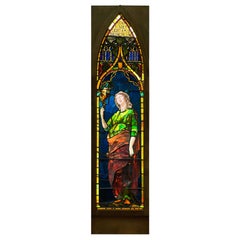 Antique Lead Kindly Light Tiffany Stained-Glass Window