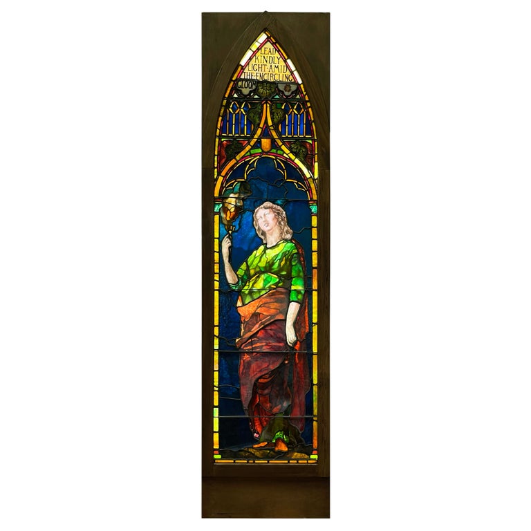 Lead Kindly Light Tiffany StainedGlass Window For Sale at 1stDibs