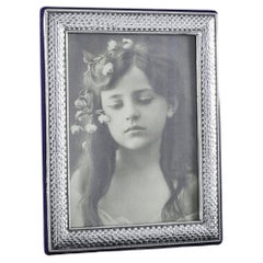 Retro Modernist Hammered Sterling Silver Photograph Frame
