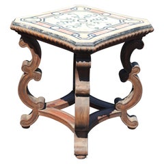 Fine Quality Pietra Dura Marble Italian Provincial End or Center Table