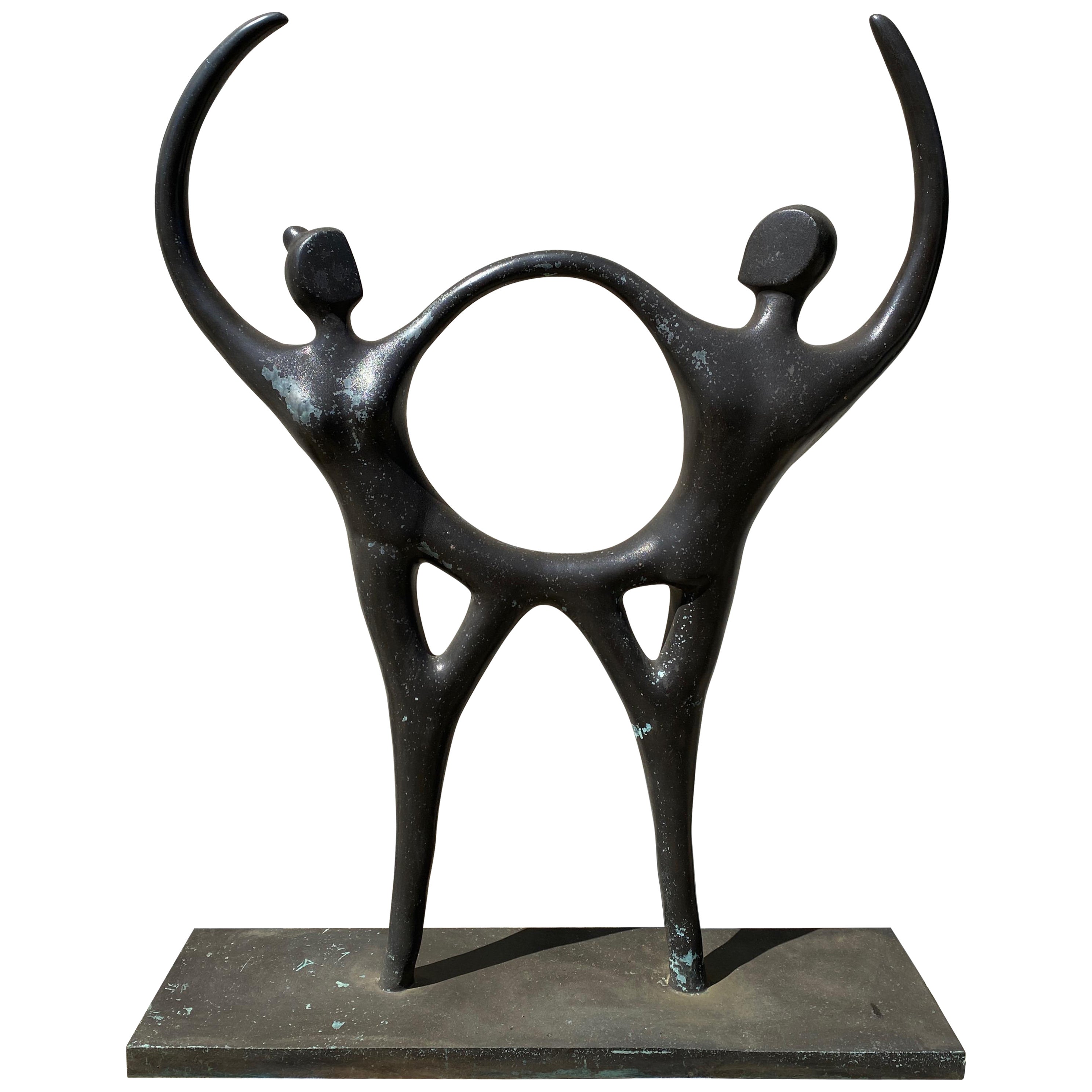 Bronze Sculpture Titled Bailarines by Jose Almanzor 1962-2015