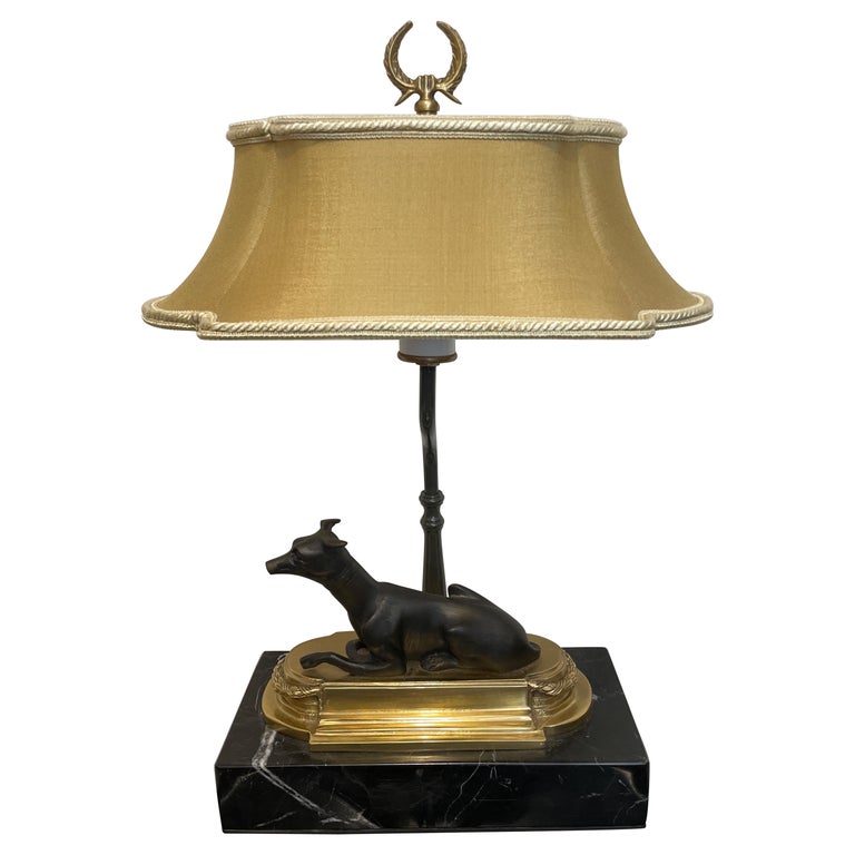Bronze Greyhound Desk Lamp For Sale at 1stDibs