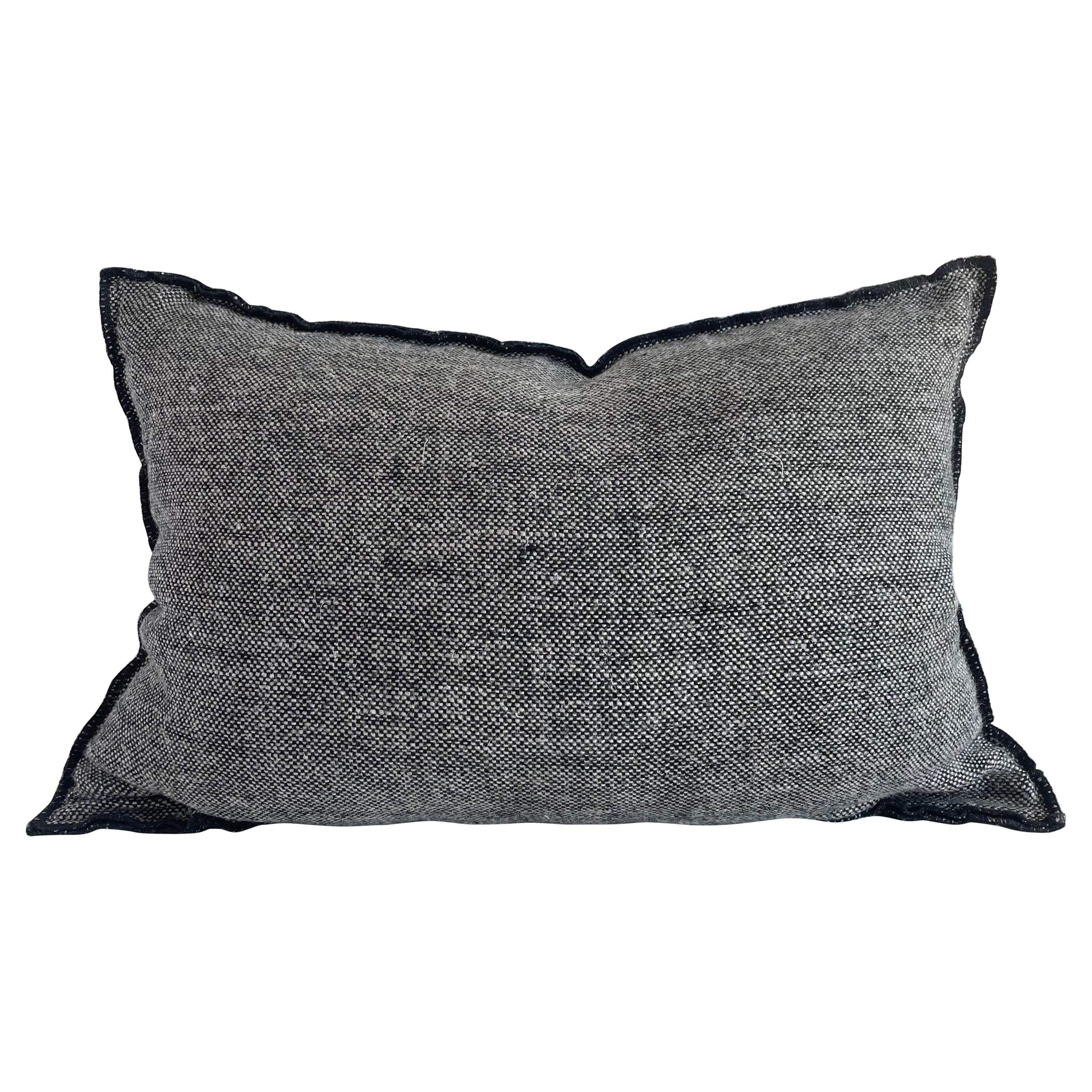 French Linen Lumbar Pillow For Sale