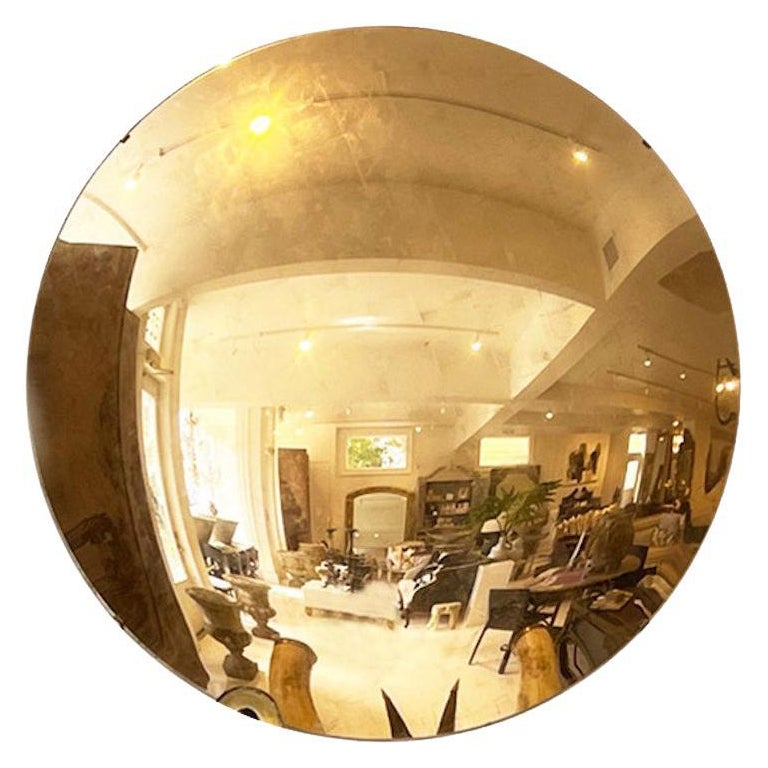Gold Leafed Convex Mirror  For Sale