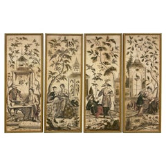 Set of Four Chinoiserie Framed Panels