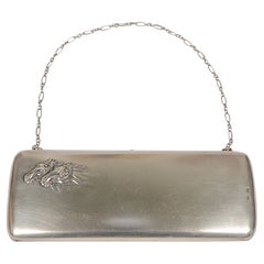 Early 20th Century Russian Silver 84 Clutch Purse with Horses Moscow