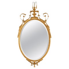 Grand miroir français de style Louis XVI en bois doré de guilde de sculpteurs, 20e siècle