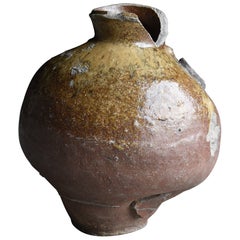 Antike japanische Wabi Sabi-Keramik-Vase 1600er-1700er Jahre/Blumenvase/Gef Tsubo