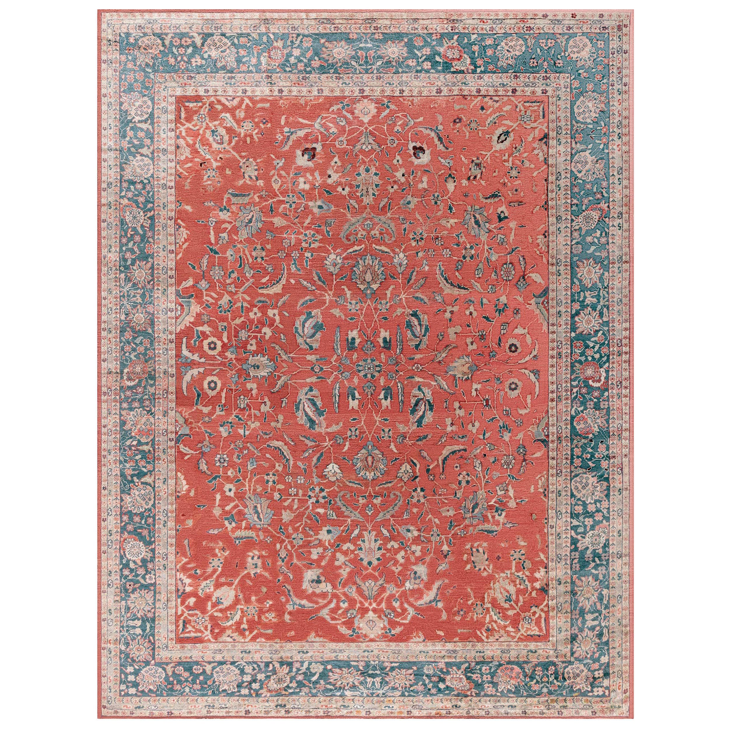 Highquality Persian Sultanabad Beige, Blue, Red Handmade Wool Rug at