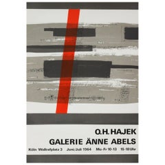 1960s Hajek Art Exhibition Poster Abstract Art Pop Art Design