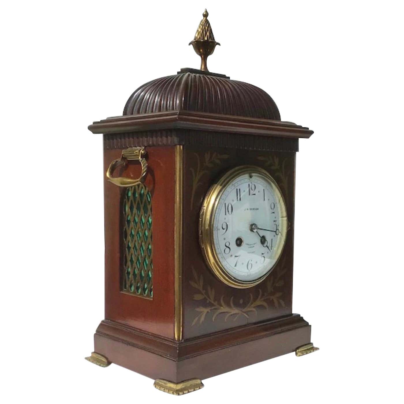 Monaghan Clock Antique Mahogany Bracket Mantel Clock at 1stDibs