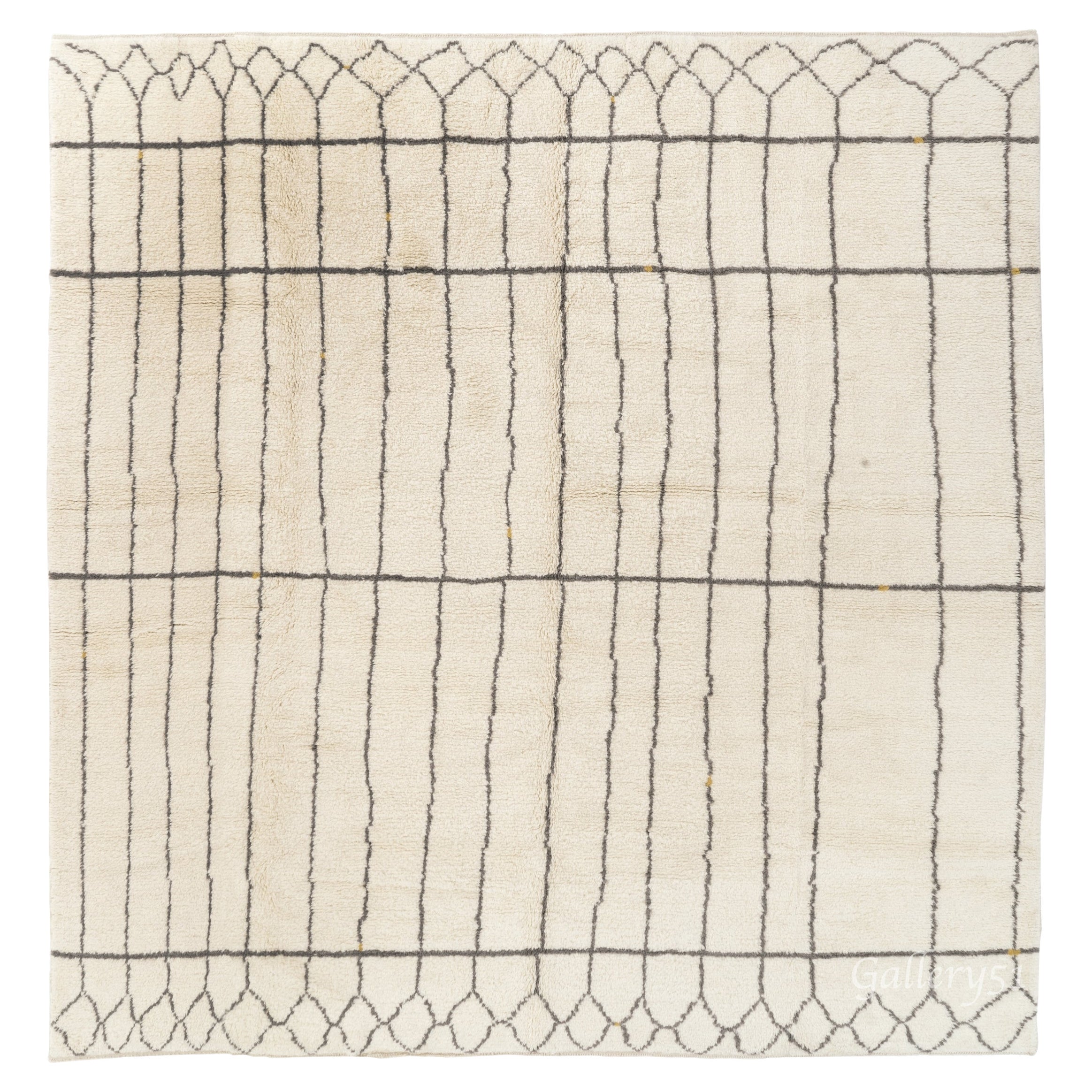 7x10 Ft Moroccan Rug Made of 100% Natural Undyed Wool, Custom Options Available For Sale