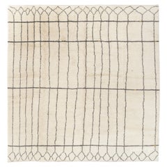 7x10 Ft Moroccan Rug Made of 100% Natural Undyed Wool, Custom Options Available