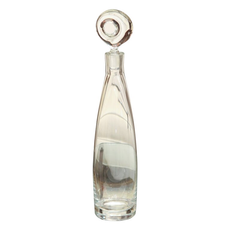 Glass Bottle, Holmegaard Glass Bottle, Denmark, C 1960 For Sale