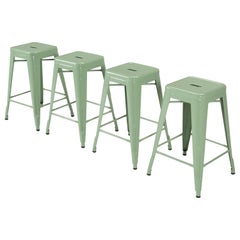 Used Genuine French Tolix Set of '4' Steel Stacking Stools Hundreds More in Stock