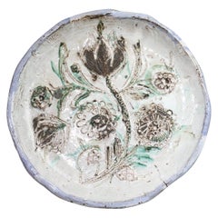 Large Earthenware Plate Boris Kassianoff circa 1960 Mid-Century French Ceramic