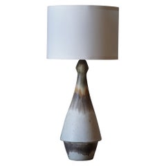 Danish Modern Ceramic Table Lamp, Hare’s Fur Glaze, Made by Kamo in 1960s