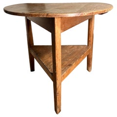 Antique Early 19th Century Pine Cricket Table   