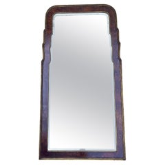 Large Deco Queen Ann Gilt Burled Wood Mirror