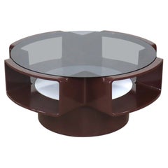 Curvoform Series Brown Fibreglass Ufo Coffee Table by Curver, 1960s