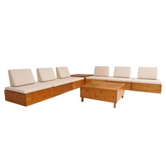 Ate Van Apeldoorn inspiriertes Kiefernholz-Sofa-Set mit neuen Sitzmöbeln aus Segeltuch