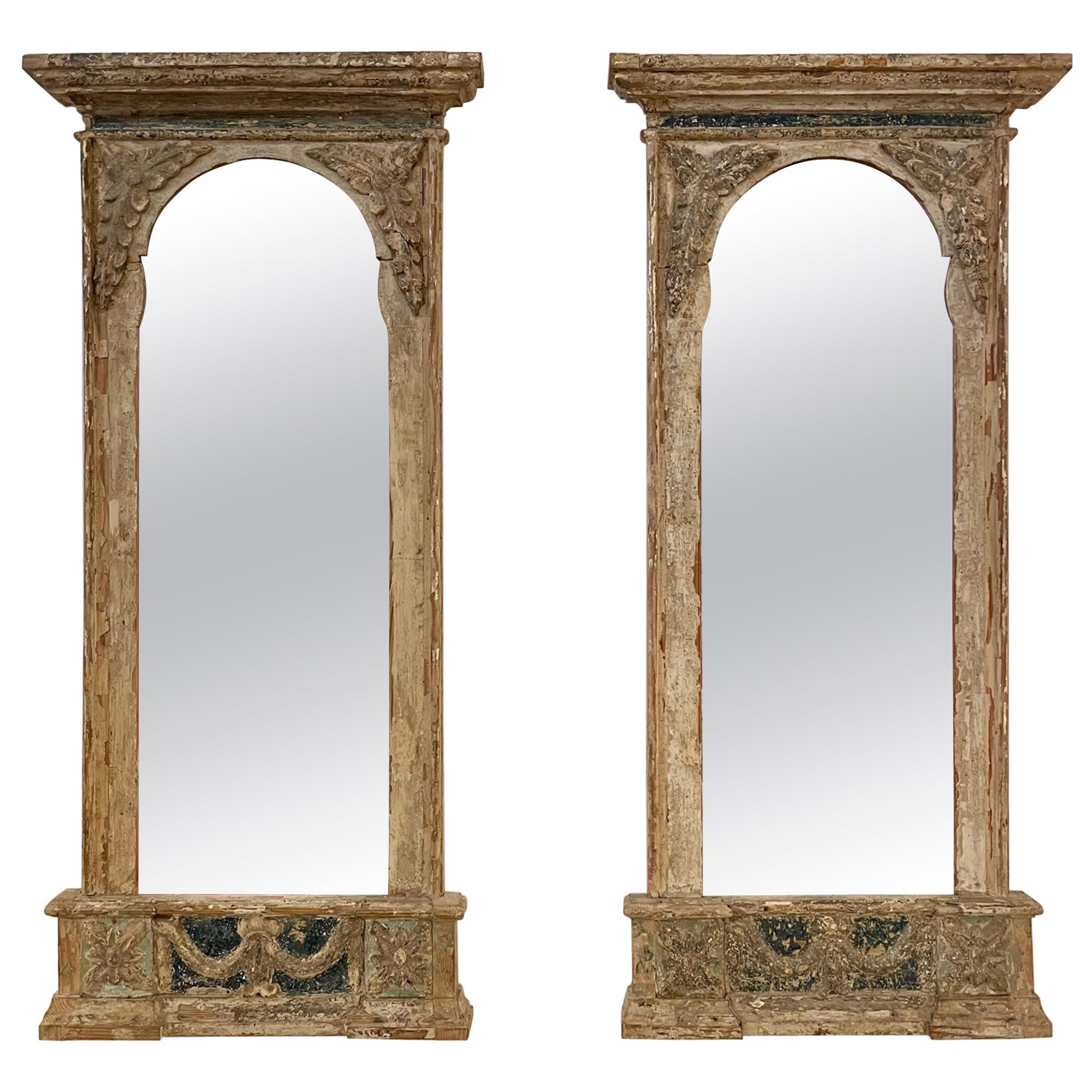 Portuguese 17th C Pier Mirror, Two Available For Sale