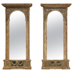 Portuguese 17th C Pier Mirror, Two Available