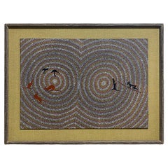 Vintage Australian Aboriginal Art Barbara Charles Napaltjarri Hunting Dreaming Painting