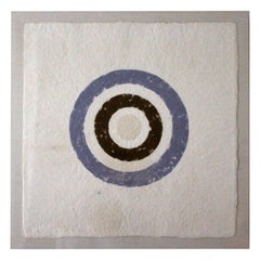 Kenneth Noland Target 1979 Signed Unique Handmade Paper with Colored Pulp Framed