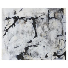 Abstract Black and Grey Mixed Media Painting