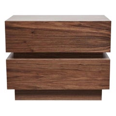 Large Walnut Stacked Box Nightstand by Lawson-Fenning