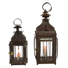 Pair of French, 19th Century Metal Lanterns