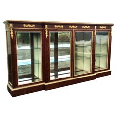 Long Antique Napoleon 111 Display Cabinet, Credenza