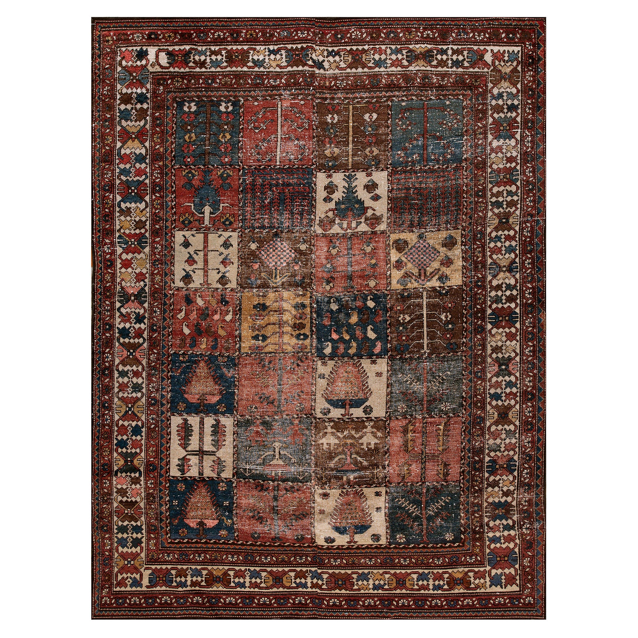 1920s Persian Bakhtiari Garden Carpet ( 6'9'' x 9'' - 205 x 275 cm ) For Sale