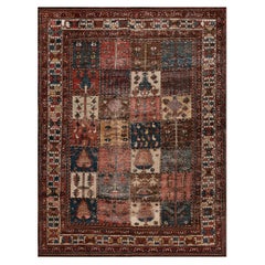 Antique 1920s Persian Bakhtiari Garden Carpet ( 6'9'' x 9'' - 205 x 275 cm )