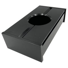 Postmodern Italian Black Lucite Tissue Box