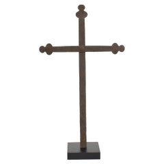 French, 18th Century, Hand Forged Iron Village Cross