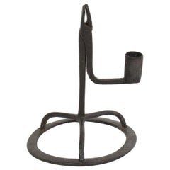 French, 17/ 18th Century Hand Forged Iron Candleholder