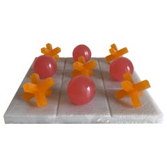 Orange and Pink Resin Tic Tac Toe by Paola Valle