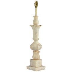 Mid Century Hand Carved Italian Alabaster Table Lamp