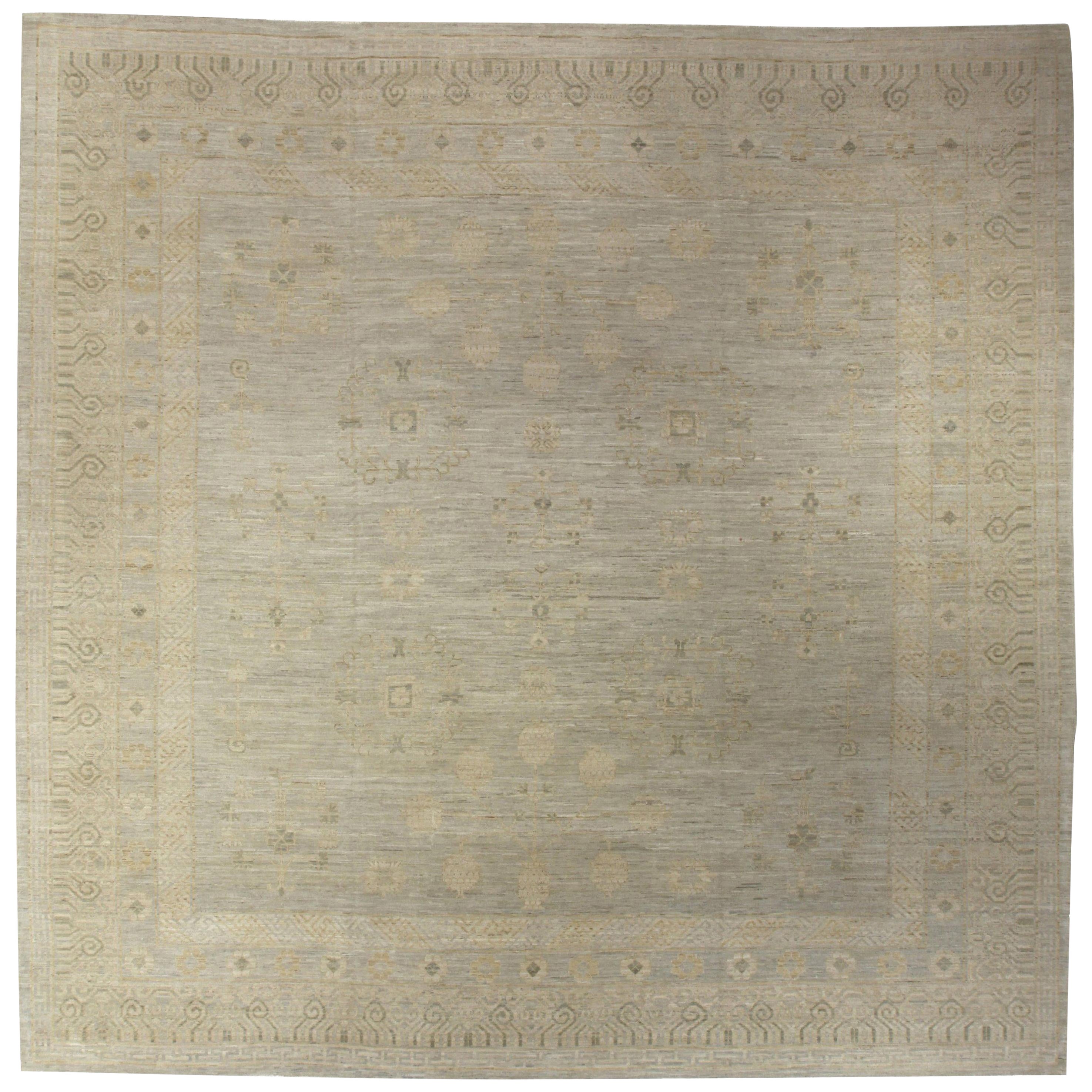 Contemporary Samarkand Style Botanic Handmade Wool Rug by Doris Leslie Blau 