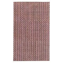 Contemporary Geometric Handmade Wool Rug in Brown and Pink by Doris Leslie Blau