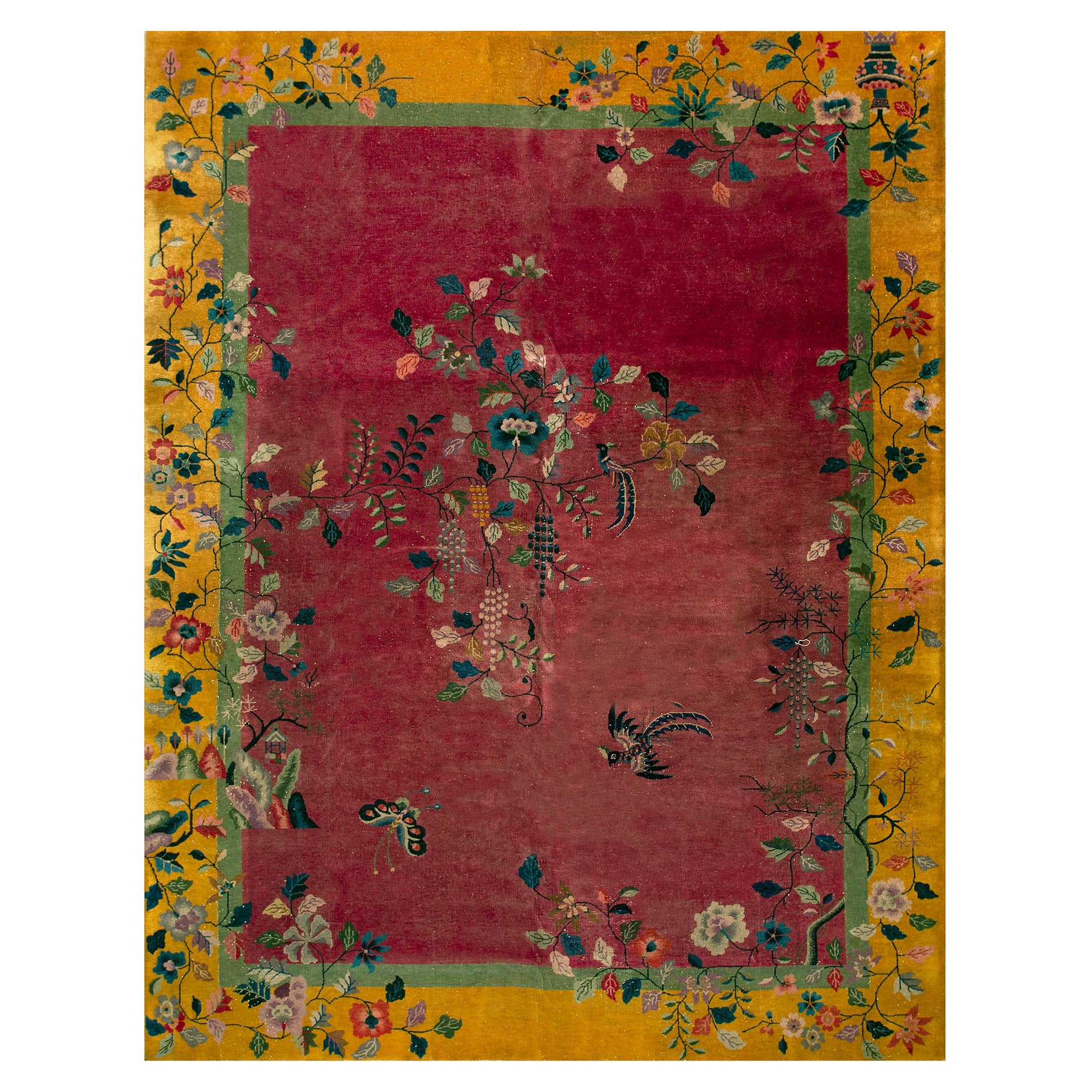 1920s  Chinesischer Art-Déco-Teppich ( 9'' x 12'' - 275 x 365 )