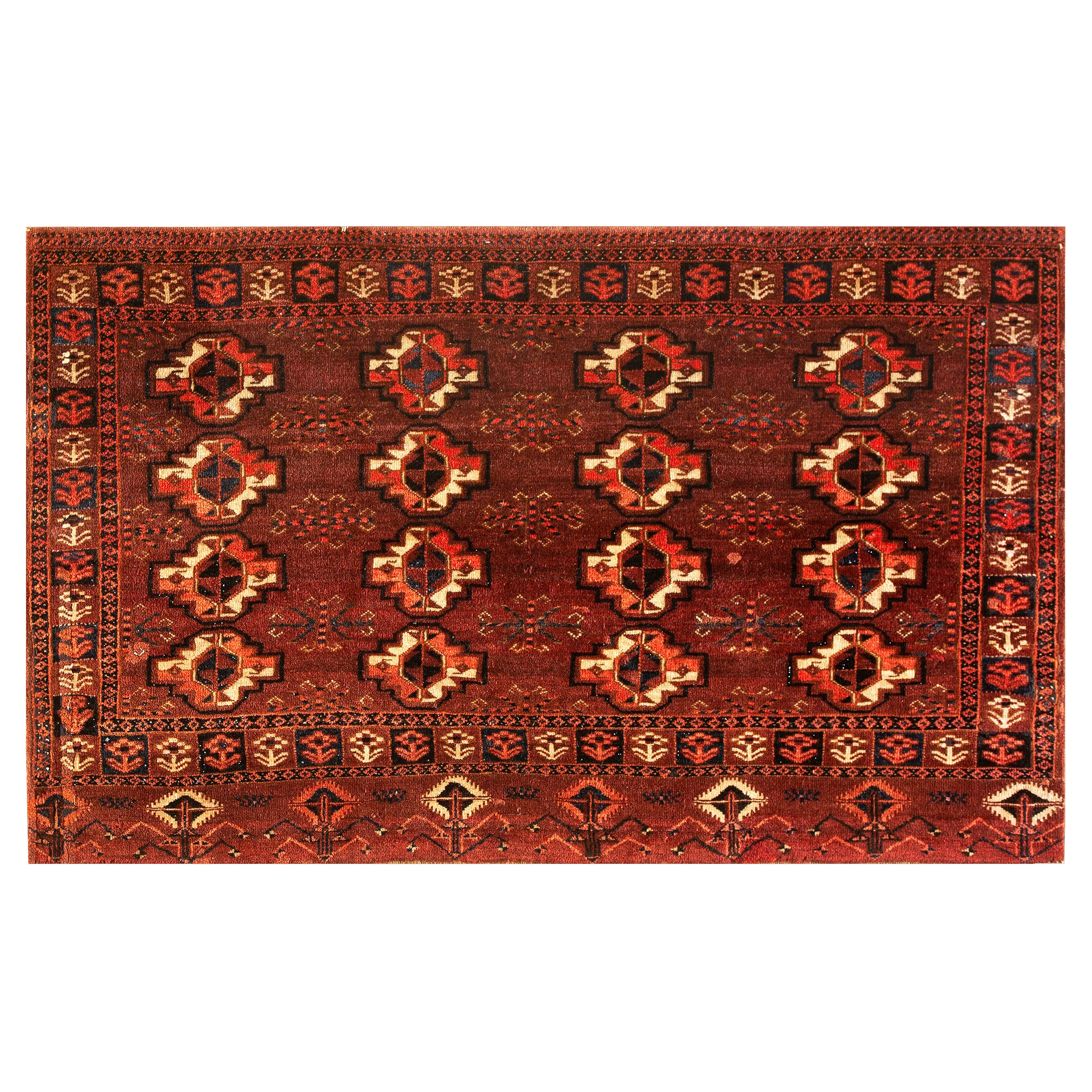Chuval turkmène Arabachi du milieu du 19ème siècle ( 2'9'' x 4'6'' - 84 x 137 ) en vente