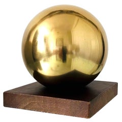 Retro Mid-Century Modern Architectural Brass Globe Bookend & Decorative Object, 1970s