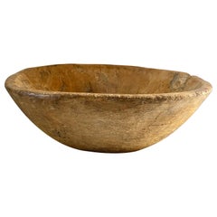 Antique Hand Carved Decorative Cypress Bowl From Mexico, Circa Early 20th Century