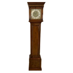 Antique Brass Face Quality Walnut Long Case Clock by George Rice of Rudgely