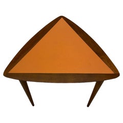 Arthur Umanoff Walnut Triangular Side Table